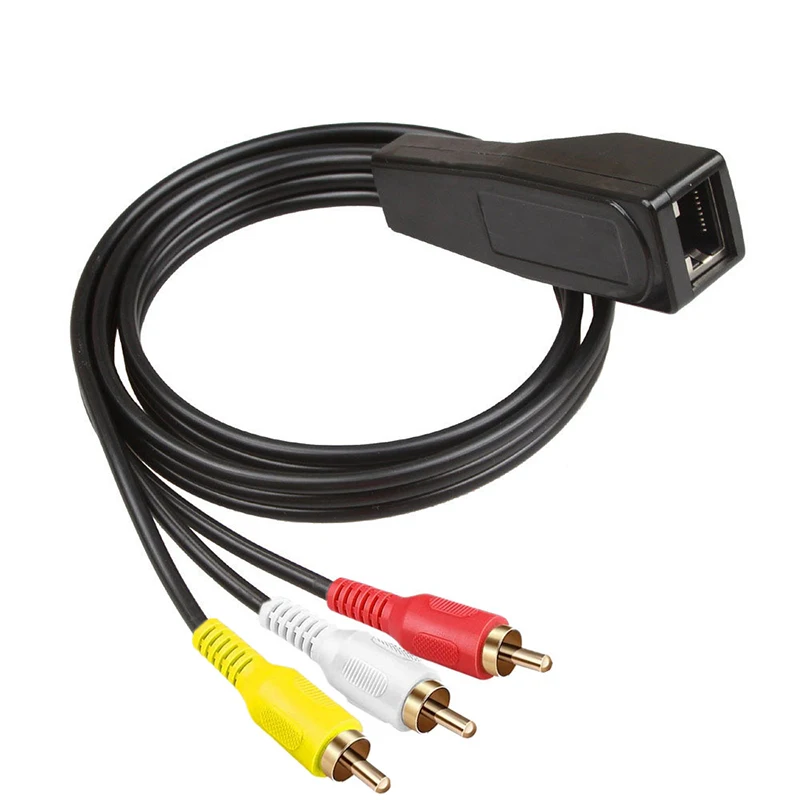 

Стерео-аудиосигнал DC мм, стерео-КАБЕЛЬ 2RCA или 3RCA, красный, белый, через Cat5/6