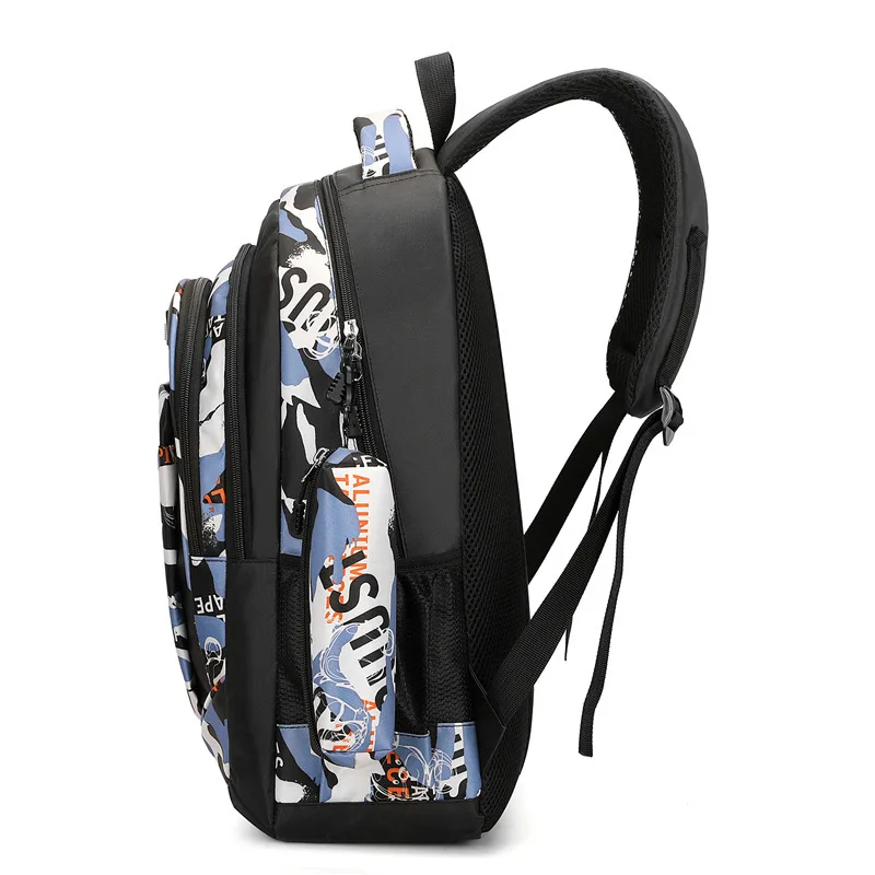 Zaino alla moda per ragazze e ragazzi Zaino da viaggio Graffiti di grande capacità per borse a doppia spalla spesse medie e alte - immagine 2