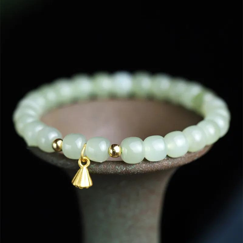 Hetian Jade String DIY Männer Und Frauen Modelle 7*8mm Zubehör Armband Mode Schmuck Hohe Qualität Geburtstag Geschenk – Detail 12