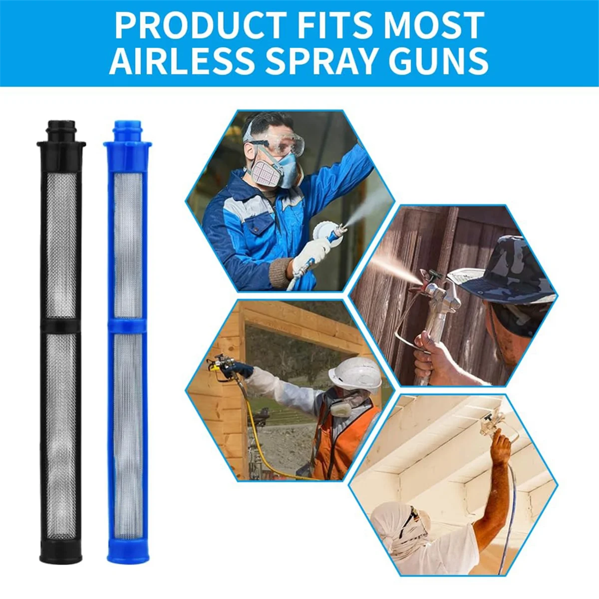 Airless SprayGun Filter 287033 and 287032 for Contractor II & FTx II, Latex 100 Mesh and Latex 60 Mesh (12Pcs)