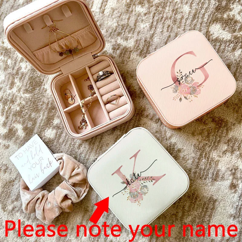 

Personalize Custom Name Jewelry Box Gifts Jewellry Case Bridesmaid Proposal Christmas Holiday Gift Birthday Customised Box