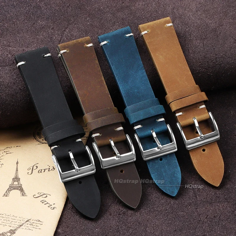 Premium Calfskin Leather Universal Sport Watch Band - Brown Replacement Strap