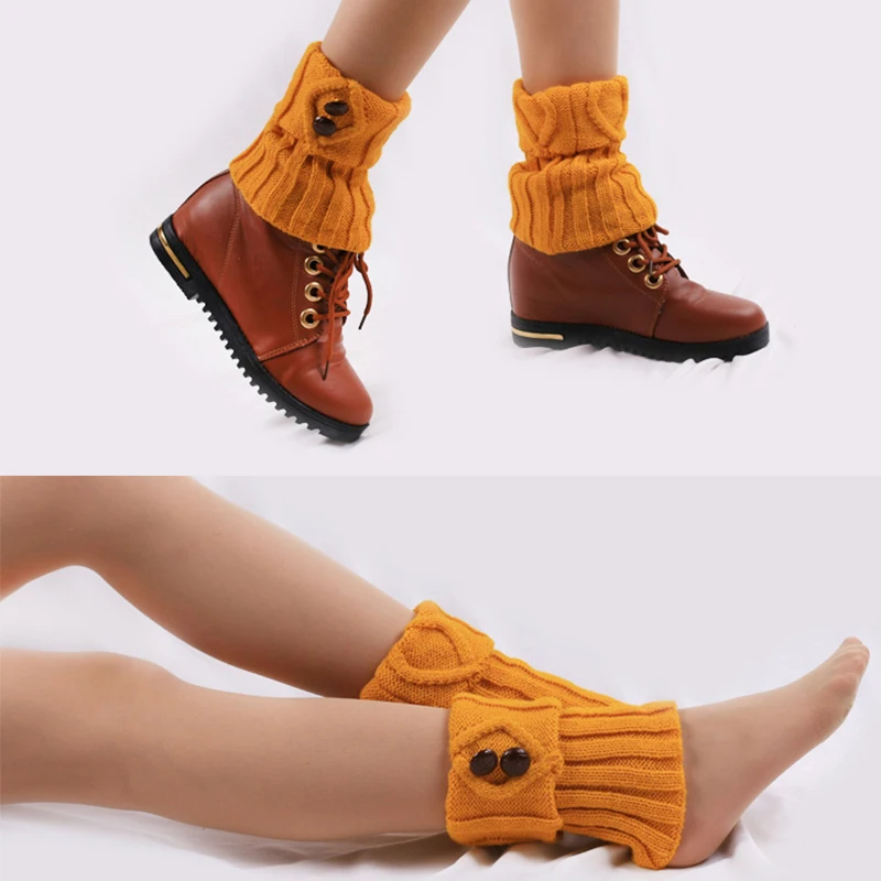 

Women Leg Warmer Crochet Knitted Boot Cuffs Short Boot Toppers Knitting Thicken Button Leg Sleeve Autumn Winter Boot Socks New