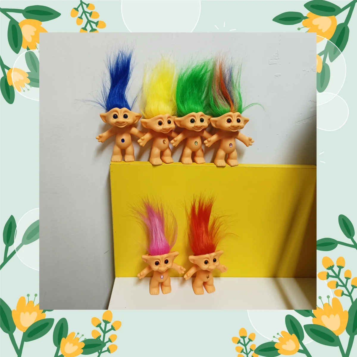 Mini Bambole Troll, Troll Vintage Lucky Doll Mini Action Figures Cromatiche Adorabili Simpatici Ragazzini Collezione, Bomboniere