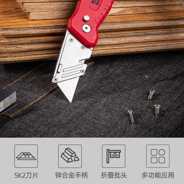 Deli Multifunctional Folding Pocket Knife T-shaped Box Opening Wallpaper  Heavy Duty Knife Tool Cutting Folding Screwdriver Head - AliExpress