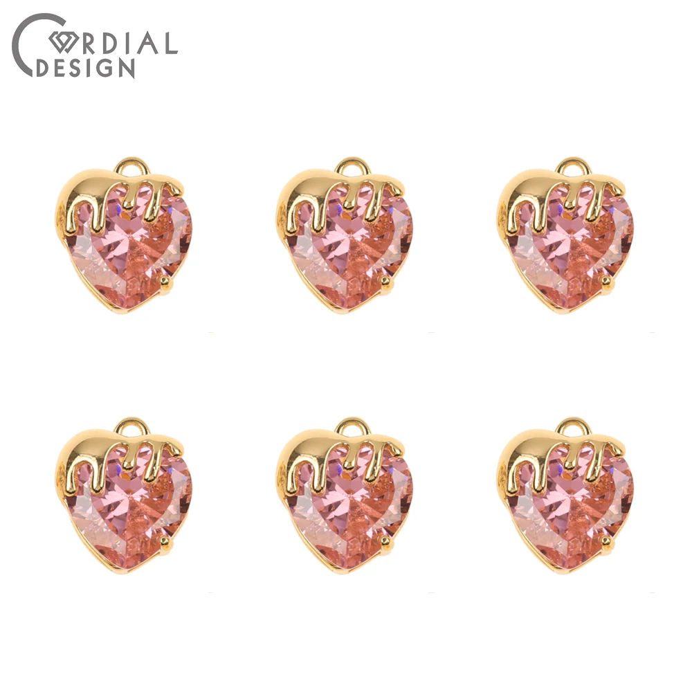 Cordial Design 20Pcs 11*12MM Jewelry Accessories/Hand Made/Heart Shape/CZ Charms/Pendant/Genuine Gold Plating/Jewelry Findings 13 Cordial Design 20Pcs 11*12MM Jewelry Accessories/Hand Made/Heart Shape/CZ Charms/Pendant/Genuine Gold Plating/Jewelry Findings - cordial