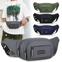 Men Canvas Fit Waistpack Mobile Fanny Waist Packs Men's Sports Outdoor Leisure Running Anti Theft Ultra Thin Invisible Waist Bag 1