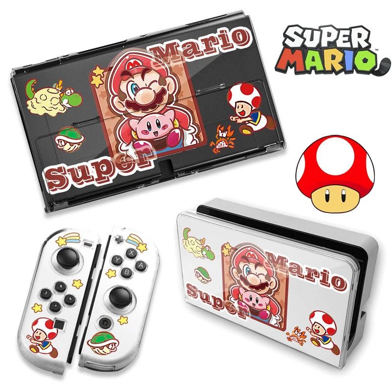 Custodia Protettiva Trasparente Super Mario Soft Tpu Per Nintendo Switch Ns Oled Joy-Con Controller Custodia Protettiva Shell Cover