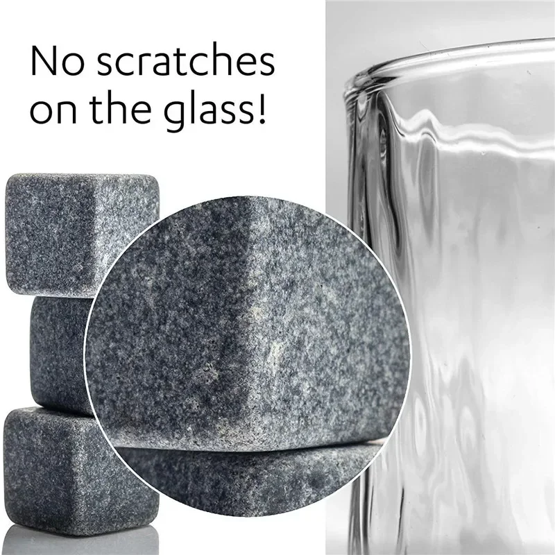 Whiskey Stones Sipping Ice Cube Cooler Reusable Whisky Ice Stone Whisky Natural Rocks Bar Wine Cooler Party Wedding Gifts 6pcs ice cubes whiskey stones drink cooler