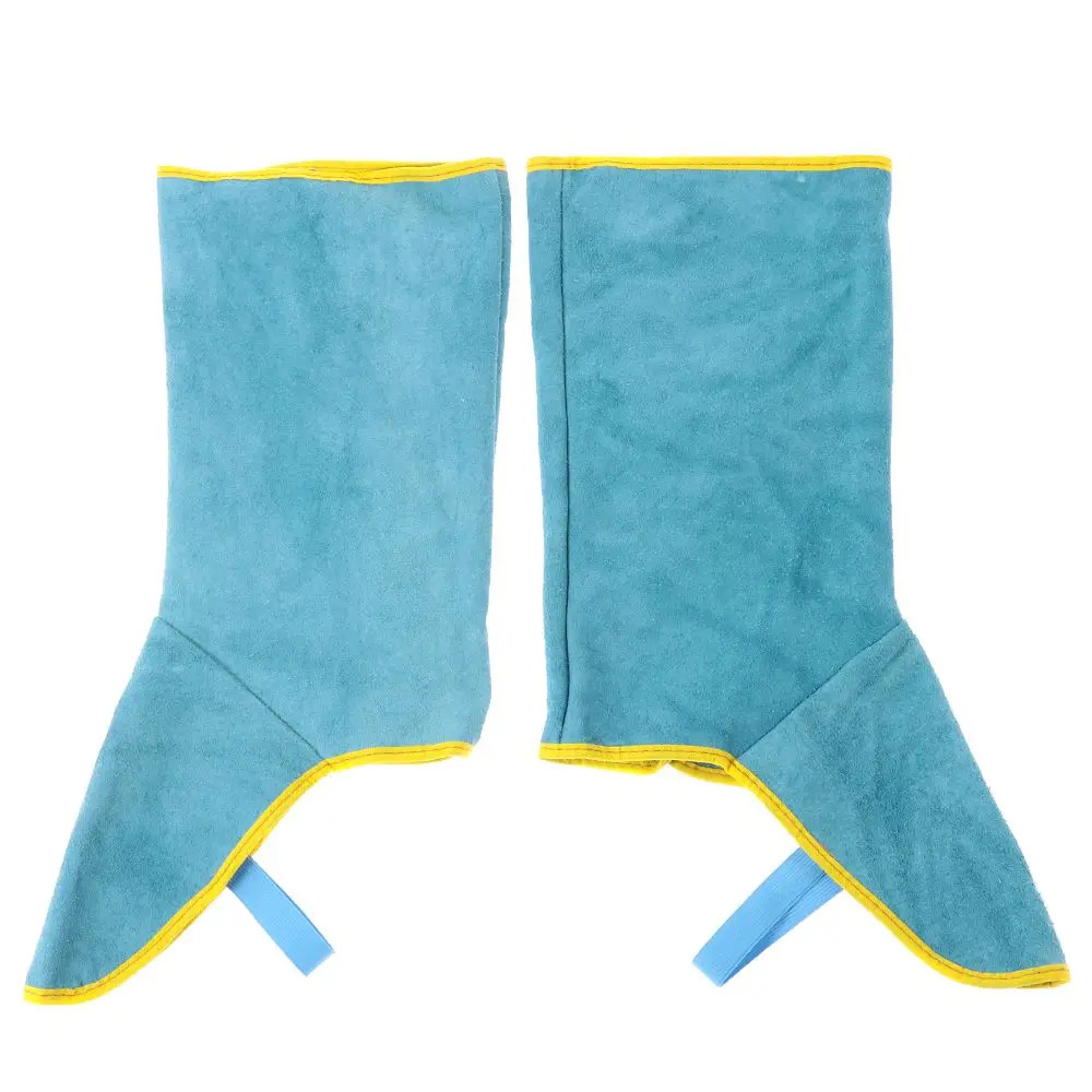 

2Pairs Blue Cow Leather Welding Protective Feet Sleeve Anti Scalding Thermal Insulation Foot Protection Working Safety Sleeves