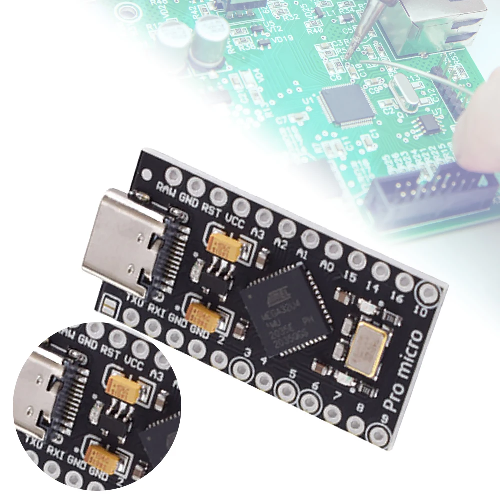 ATmega32U4 Pro 마이크로 모듈 TYPE-C USB 보드(2열 핀 헤더 포..