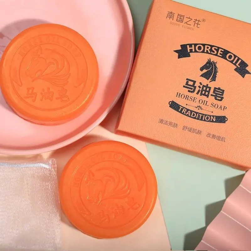 Handmade Essential Oil Soap Horse Oil Acne Removing Hydrating Bath Cleansing Face Washing and Washing Clothes Handmade Soap