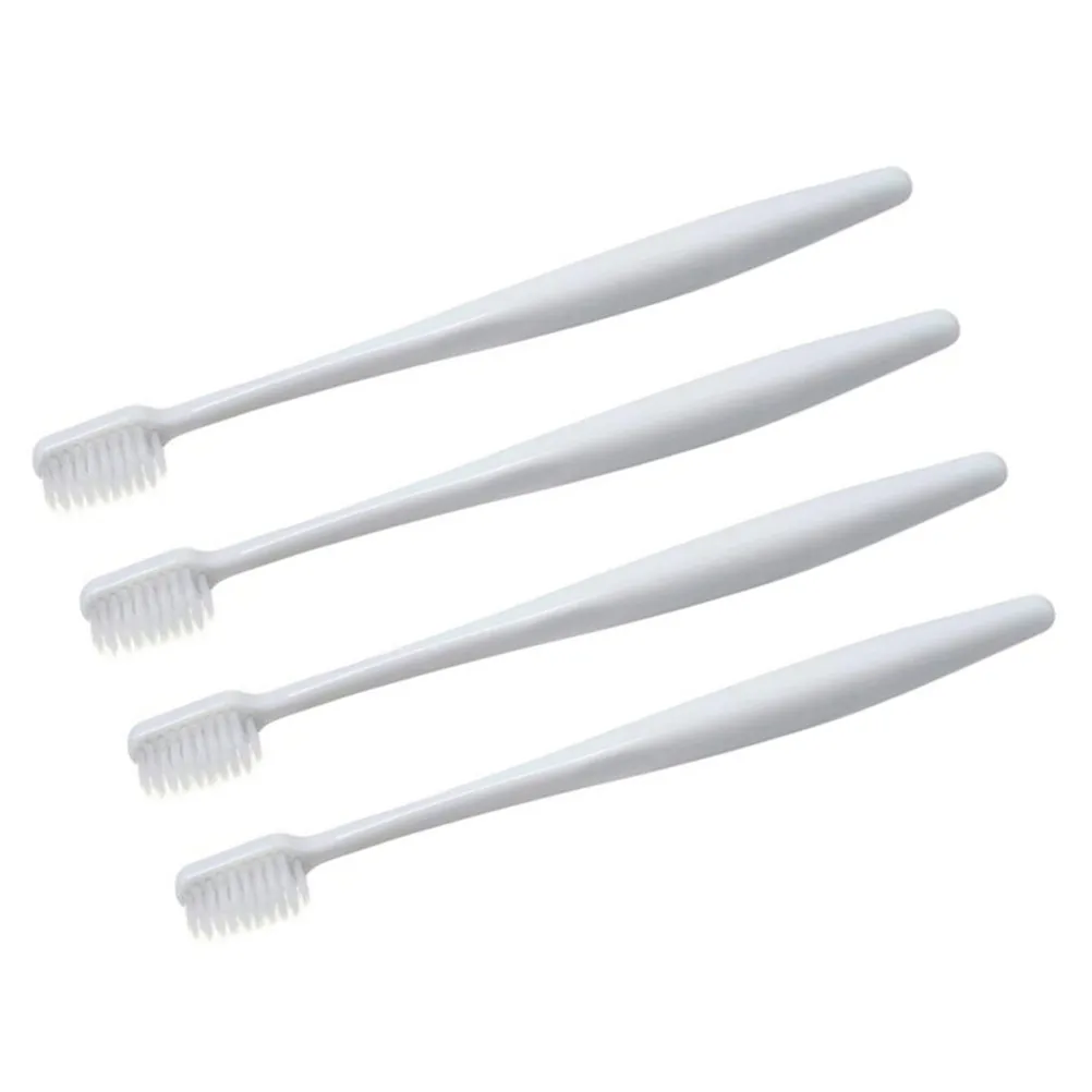 4Pcs 출혈 방지 칫솔 플라스틱 강모 칫솔 그레이 블루 인체 공학적 천연 손잡..