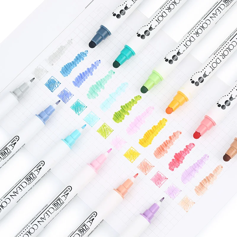 Japan Zig Kuretake Clean Color DOT TC-6100 Double-Tip Watercolor Marker Pen 1pc, watercolor pen
