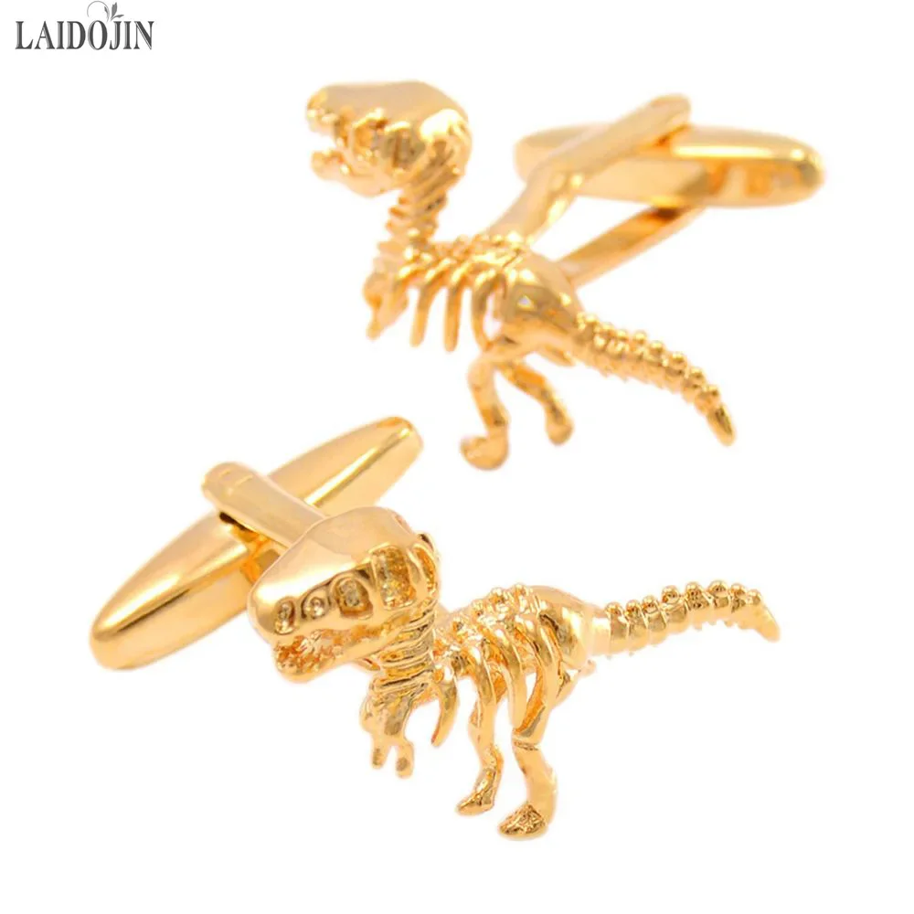 

LAIDOJIN Dinosaur Cufflinks for Mens High Quality Shirt Cuff buttons Novelty Animal Cuff links Halloween party gifts Jewelry