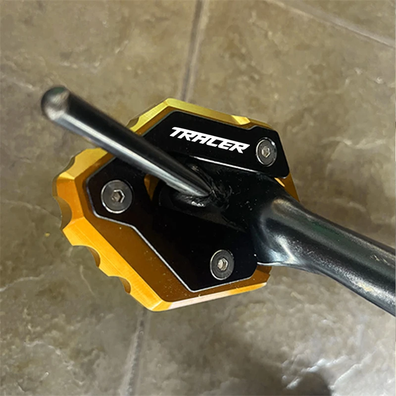 CNC 사이드 스탠드 확장 및 타이어 밸브 에어 캡, 야마하 트레이서 900 gt 700 gt 트레이서 9 gt 7 gt MT-09 SP MT07 용