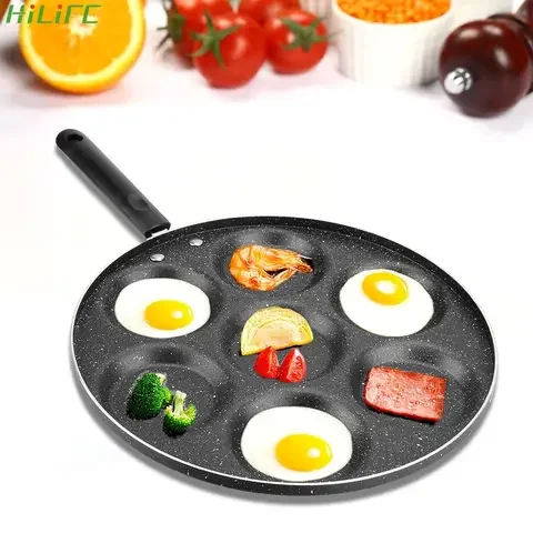 

Pan Fry Egg Omelet Maker Non-stick Pot 4/5/7-hole No Oil-smoke Thickened Frying Pancake Cooking Ham Steak Breakfast Pans