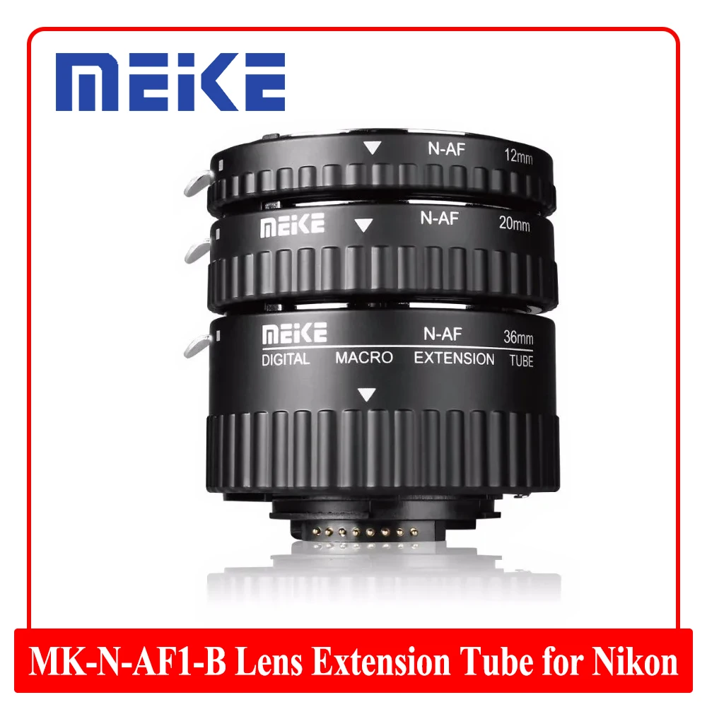 Meike Mk-N-Af1-B Auto Focus Macro Extension Tube Ring Plastica Per Nikon D7200 D7100 D5600 D5100 D5200 D5300 D3200 D3100 D850