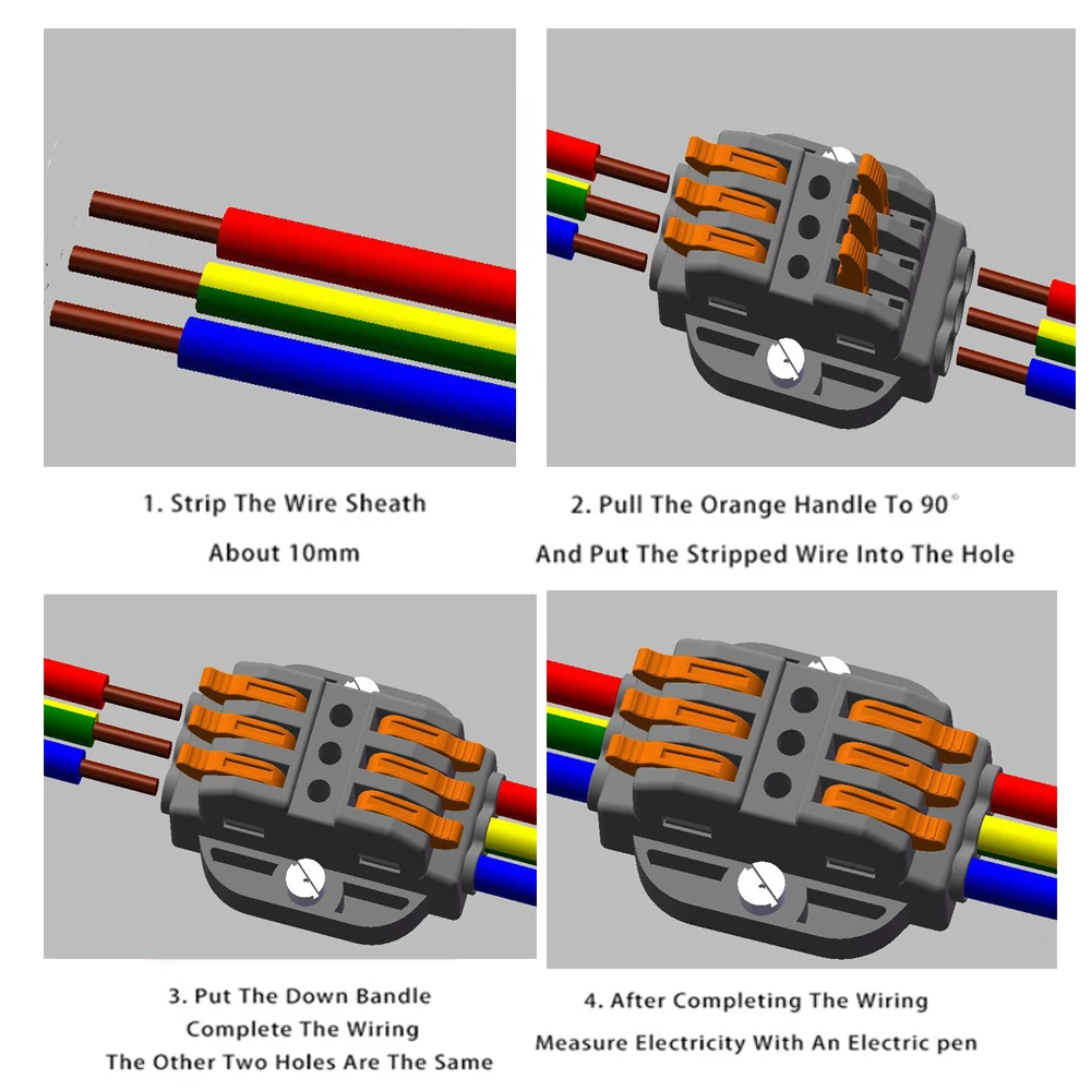 Schnellverbinder für Kabel, Push-in-Klemmenblock, Mini-Schnellverbinder, universeller, kompakter Verdrahtungsverbinder, Stecker, Kabelverbinder – Detail 1