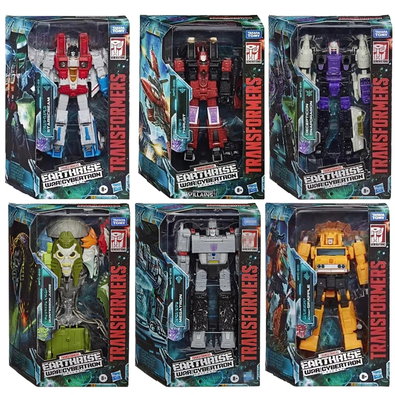 Transformers Earthrise Grapple, Starscream, Snapdragon, Quintesson Judge, Megatron E Thrust Voyager Class Action Figure Toys