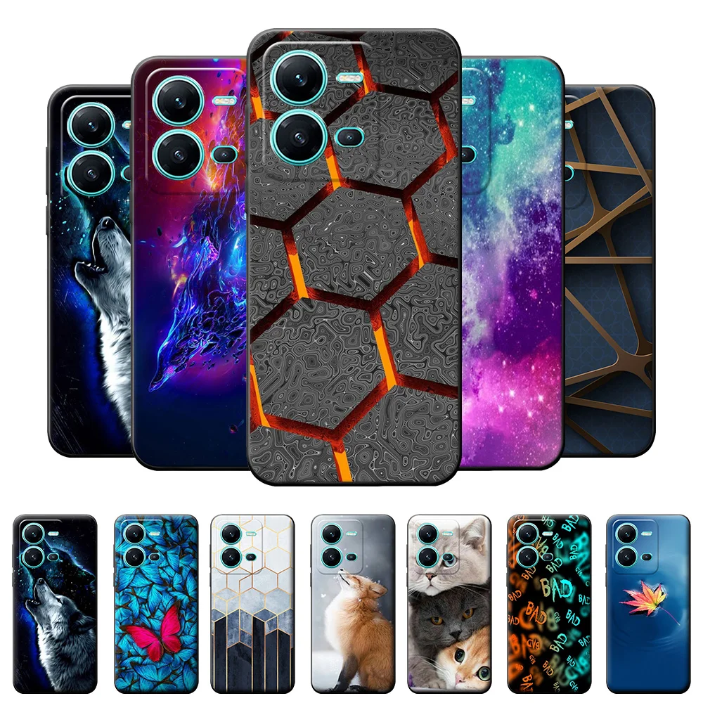 Per Vivo X80 Lite Case 6.44 "Cool Fashion Cover Case Per Vivo X80 Lite Coque Per Vivo X80 Lite Silicone Soft Bumper Cute Fundas