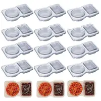 30pcs Small Snack CupsDouble Compartment Snack Containers with Lids Leakproof Condiment Storage Clear Portable Snack Containers 1