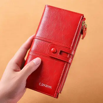 Portafoglio Lungo da Donna Grande Capacità Semplice ed Elegante Pochette con Molteplici Scomparti per Carte Portamonete con Cerniera Borsa Multifunzionale per Telefono