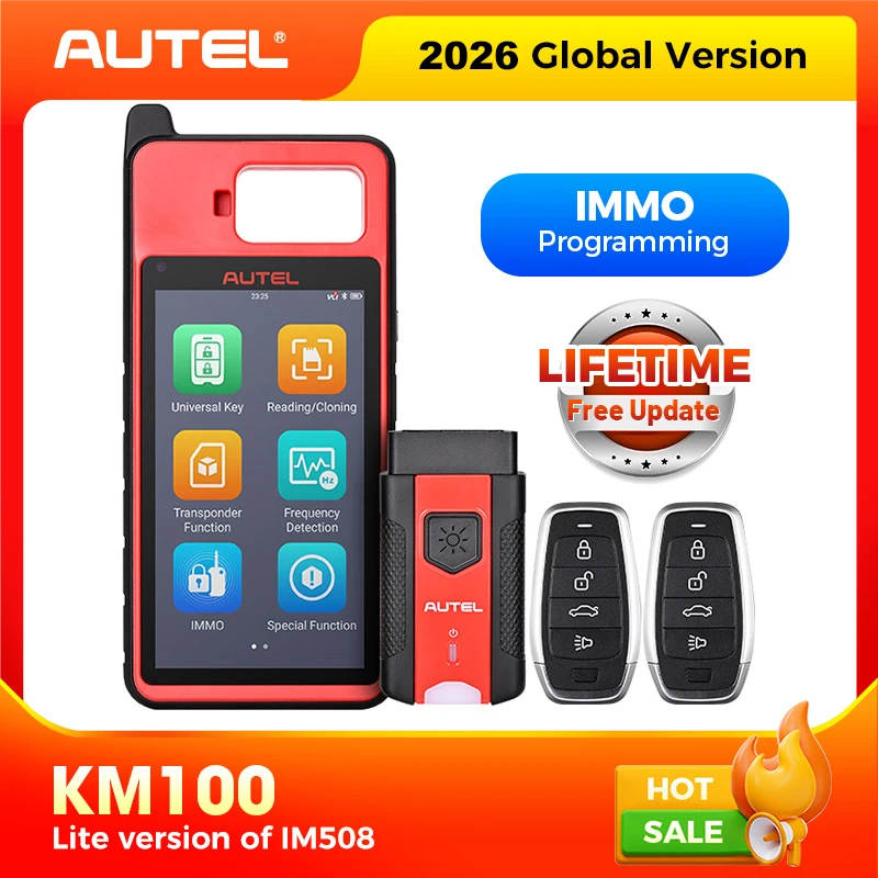 Autel-Outil d'immobilisation de pigments de porte-clés MaxiIM KM100, IKEY pour génération de clés 60s, OBD, IMMO, apprentissage sur voiture 99%, 2 pièces