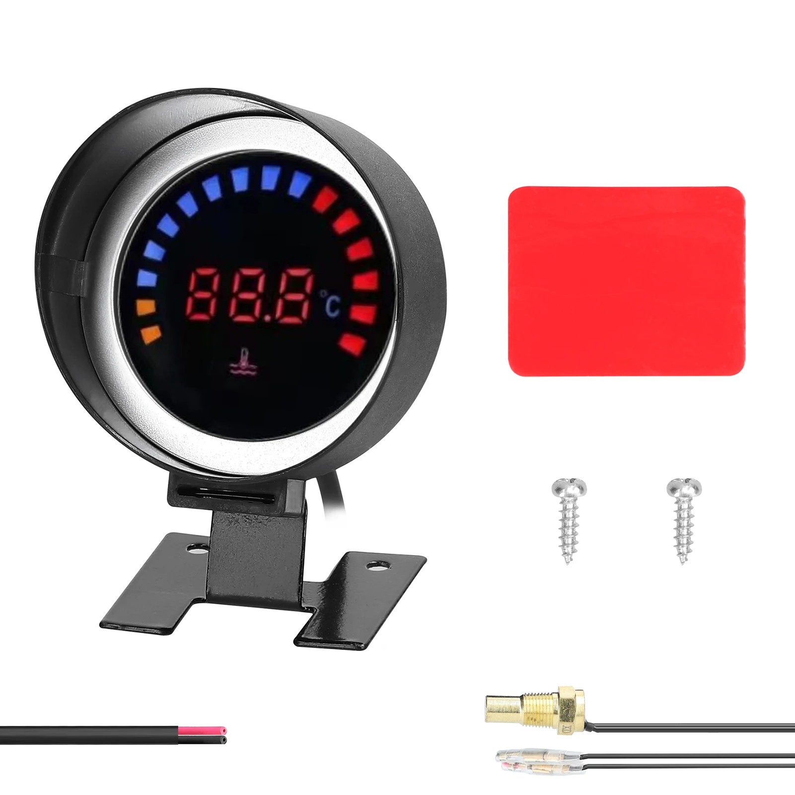 Jeenuuder Digital Wassertemperatur Anzeige 52mm - LED Display Mit Sensor & Alarmfunktion