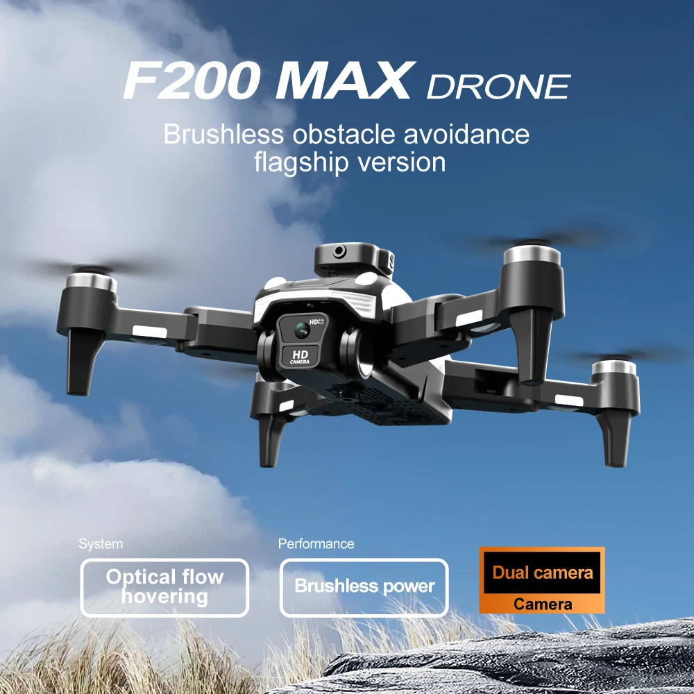 2024NEW F200 professional unmanned aerial vehicle foldable optical flow obstacle avoidance brushless quadcopter wide-angle