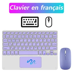Premium Bluetooth Touch Keyboard with Mouse for Tablets and Smartphones (French 2)