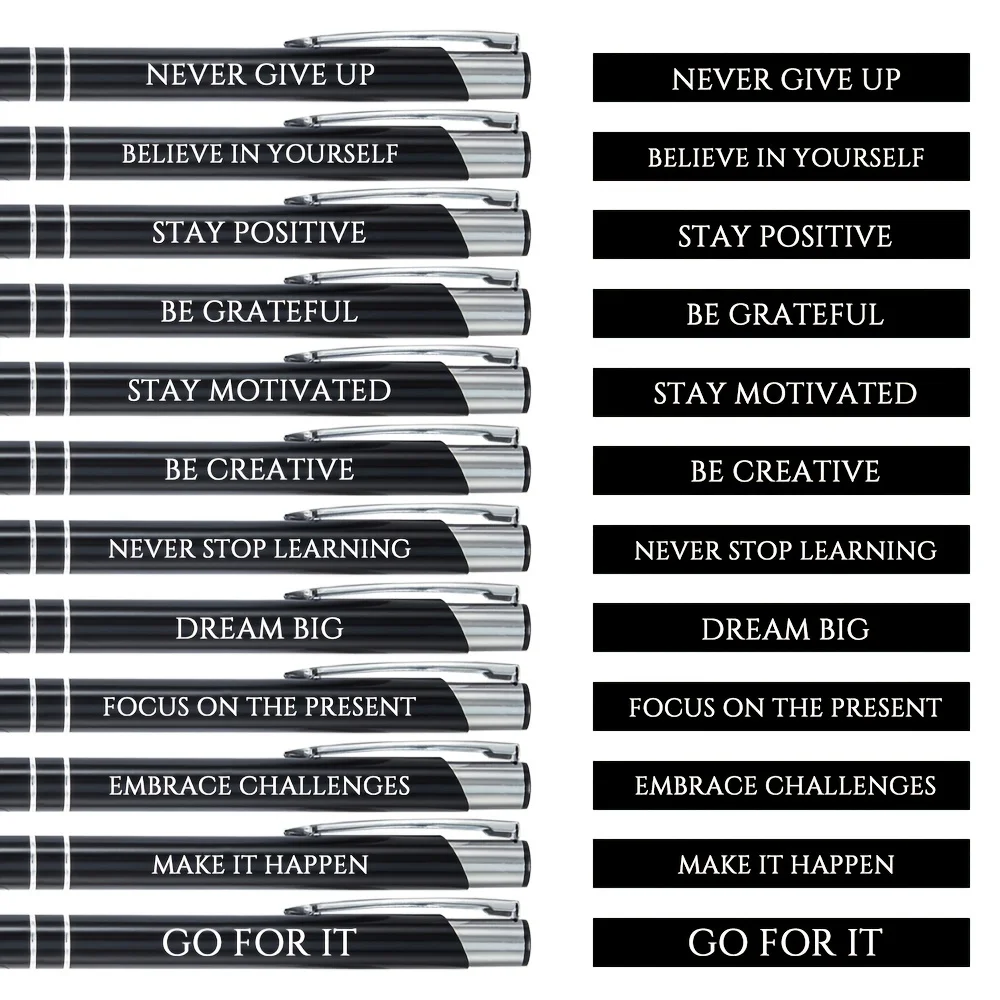 12Pcs 볼펜 1.0mm 블랙 영감 푸시 액션 볼펜 연구 사무 용품 부드러운 쓰기