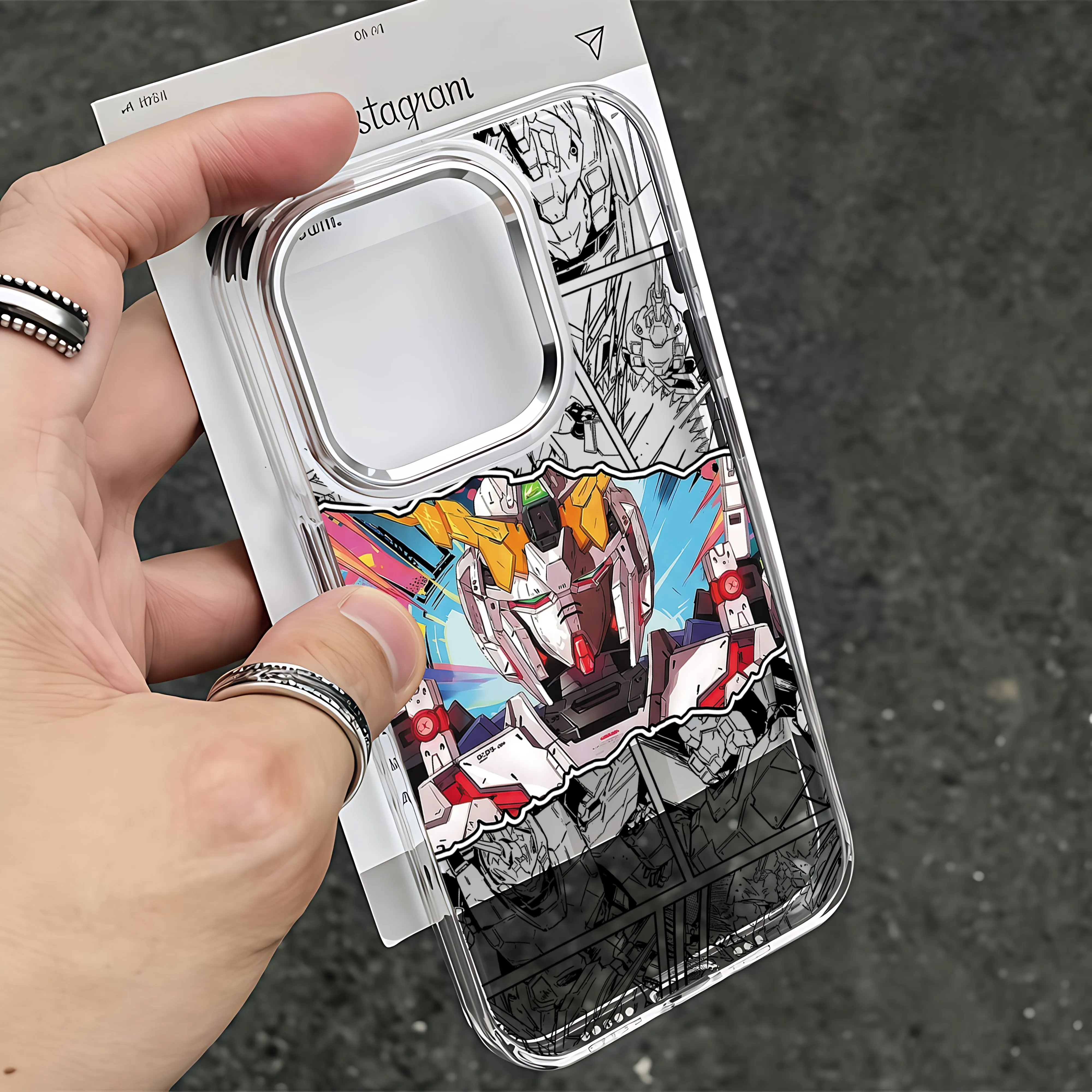 Cool Anime Gundams Clear Phone Case