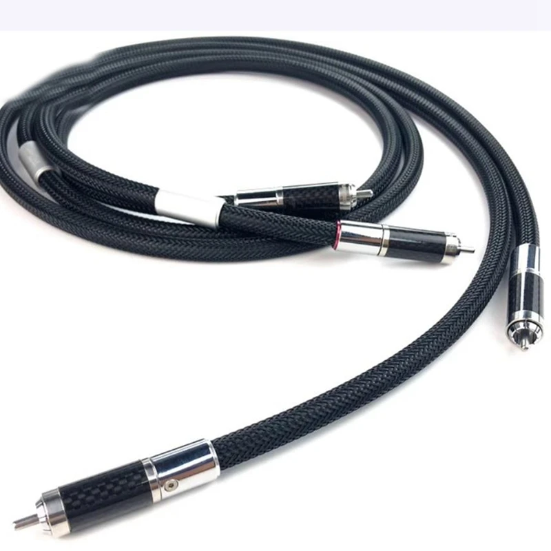 

Hi End Furutech Lineflux RCA Interconnect Audio Cables With Carbon Fiber Rhodium Plated RCA Plugs