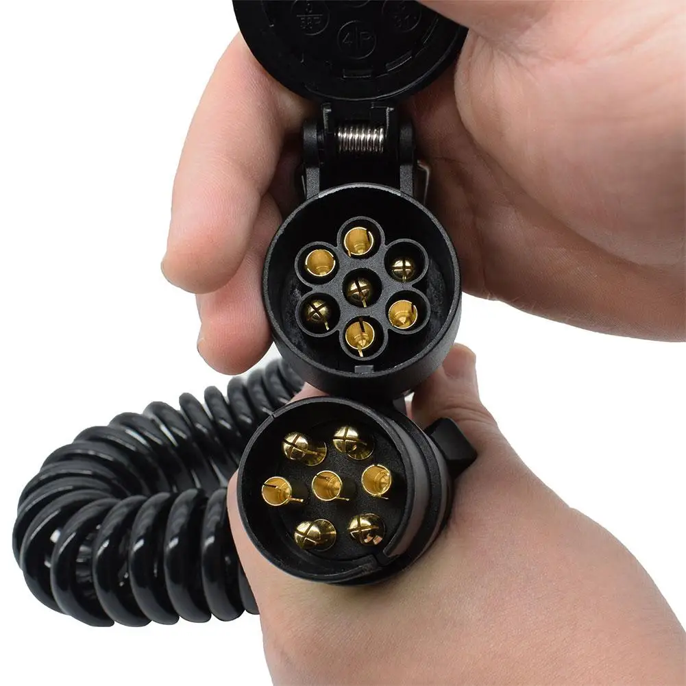 7 Pin Trailer Truck Light Board Extension Cable Lead Male To Female Wire Plug Socket Wire Part Couplings Circuit Plug Socket 2M trailer socket trailer plug socket trailer plug