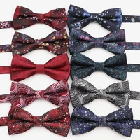 New Polyester Floral Bowtie For Men's Fashion Flower Red Bow Tie Cravat Neckwear For Wedding Party Suits Tie In Accessories Gift