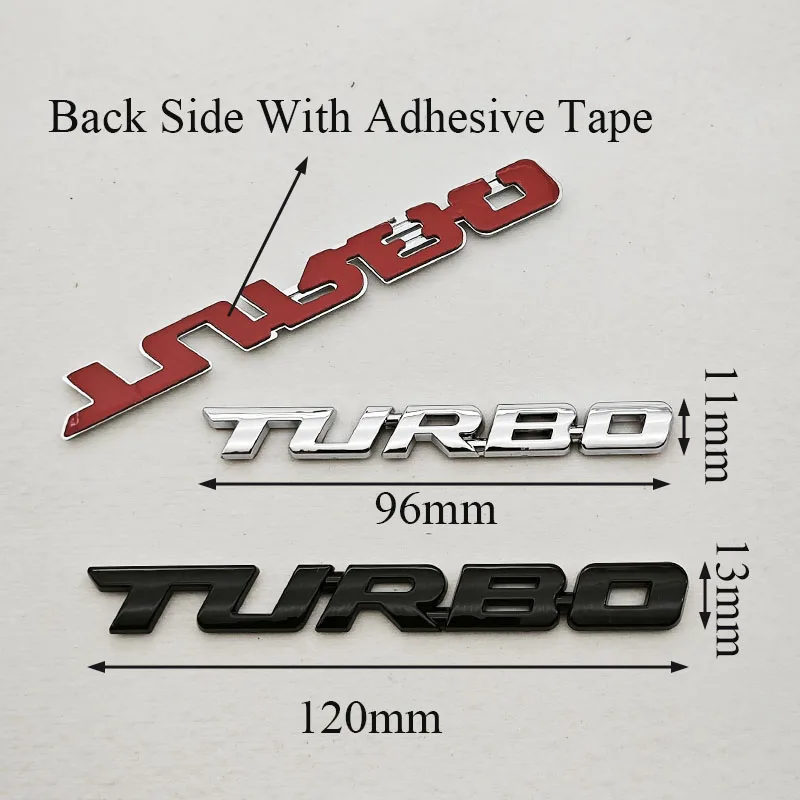 3D ABS Turbo Badge Decorative Car Accessory Sticker