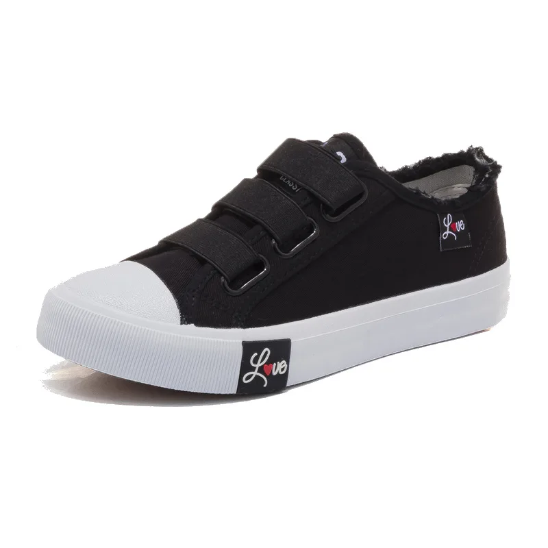 

Fashion New Black Pink Blue Causal Shoes Woman New Solid Hook&Loop Women Sneakers Breathable Canvas Shoes Sneakers Women Shoes