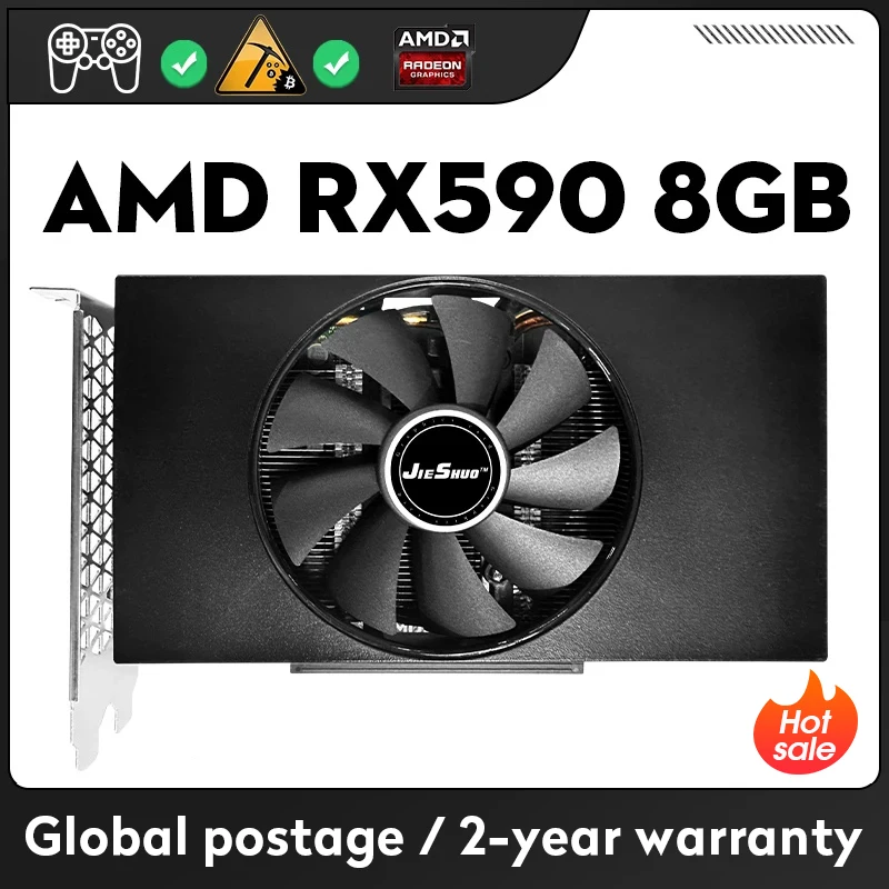 JIESHUO-AMD-RX-590-8GB-2304SP-video-graphics-card-GDDR5-GPU-256Bit ...