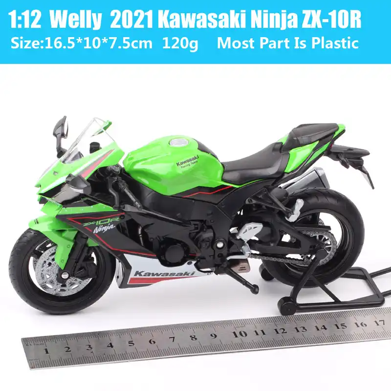 ミニカー 10RC Welly 1:18 Kawasaki 2021 Ninja ZX 10R Motorcycle Bike Model