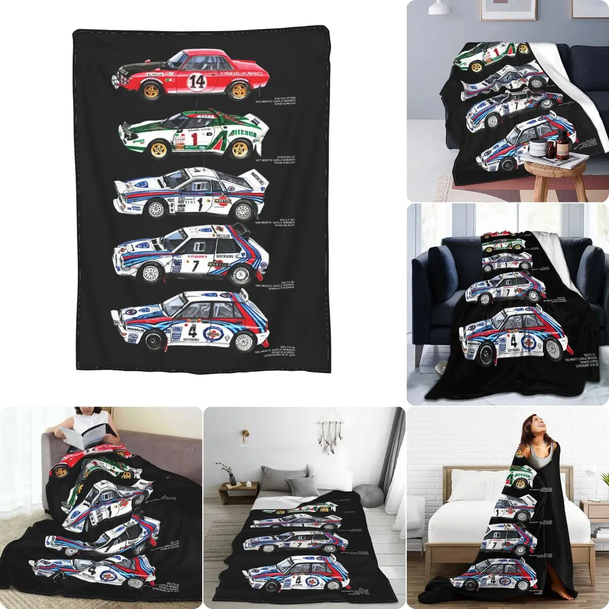 Auto D'Eoca Lancia Delta Hf Integratore Rally Stratos 2 Coperta Ultra-Morbida In Micro Pile