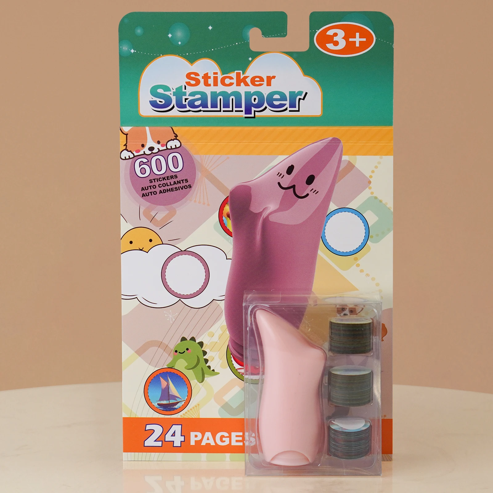 Sticker Stamper with Animal Theme, 600 Stickers for Toddlers 24 Cute Patterns Creative Arts and Crafts Travel Toy for Children