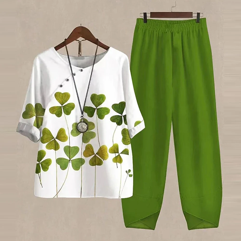 Women'S Spring And Autumn Short-Sleeved T-Shirt with a Long Skirt Two-Piece Set