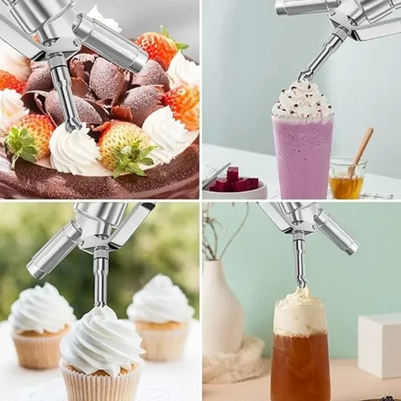 250/500ml  Cream Dispenser Whipped Whipper Artisan Cream Whipper with Decorating Nozzles Made of Aluminum