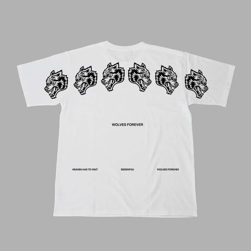 

DARC SPORT Classic Wolves BACK 240G 100% Cotton T-shirts Print Tees Hip Hop Men T Shirt Casual Unisex Streetwear Clothes Tops