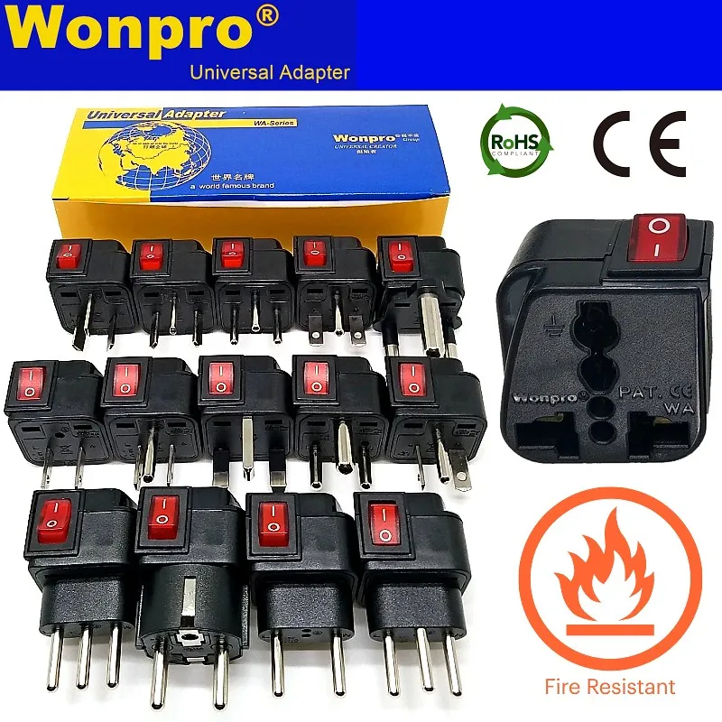Universal Plug Adapter For UK/US/AU/EU/CN/Schuko Plug AC250V
