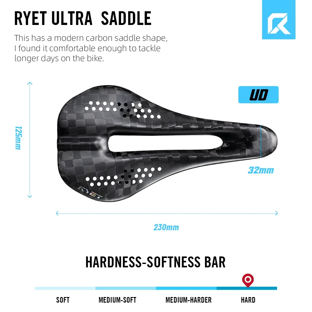 RYET フルカーボン超軽量自転車サドル 59 グラム 230 × 125