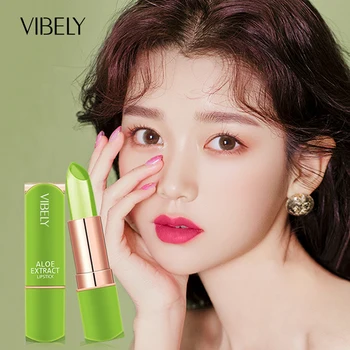 비베리 립글로스 알로에 베라 롱 래스팅 모이스춰 라이즈 립스틱 컬러 체인지 젤리 립밤 립 케어 메이크업 화장품, 컬러 체인지 젤리 립글로스 알로에 베라