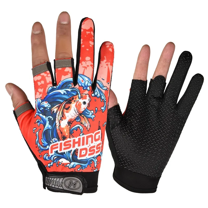 Men Women Universal Fishing Gloves Three Fingers Outdoor Half Finger Anti-slip Protection Fishing gloves