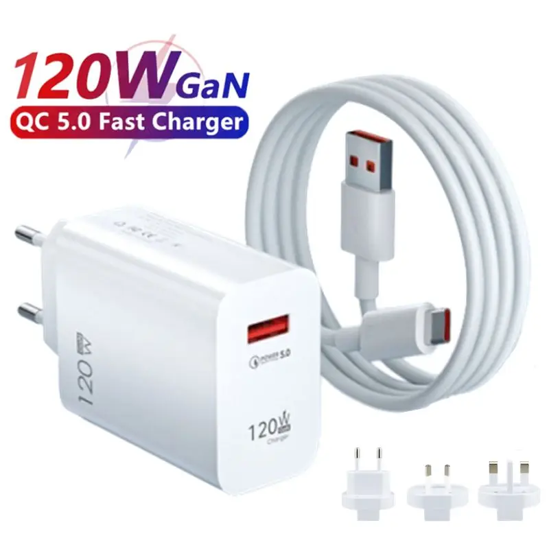 

Зарядное устройство сетевое с USB-портами, 120 Вт, QC 5,0